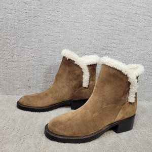 Sigerson Morrison Women's Size 38.5 Brown Suede Hatty Ankle Boots